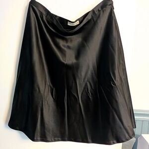 Elegant Black Satin Skirt